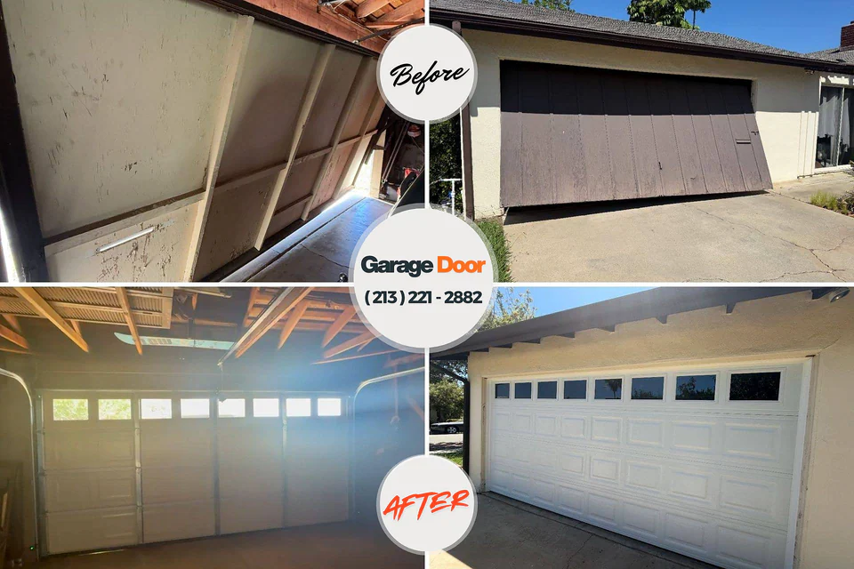 Before and after: garage door repair Martinsville, VA